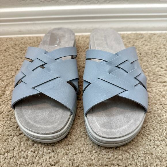 EASY SPIRIT | Traciee2 Light Blue Woven Slide Sandals | Women’s Size 7W - Picture 3 of 7